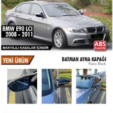 Oto Çizgi Bmw E90 Yarasa Ayna Kapağı Batman Piano Black Parlak Siyah