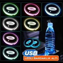 Oto Çizgi Land Rover Uyumlu Ledli Bardaklık Altı USB Şarjlı 2 Adet