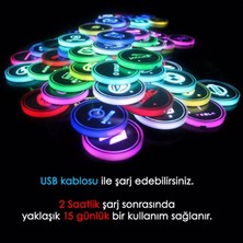 Oto Çizgi Honda Uyumlu Ledli Bardaklık Altı USB Şarjlı 2 Adet