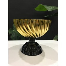 Bej Dönence Saksı Siyah Mermer Desen Ayaklı Gold Metal Kaplama Yapay Çiçek Orkide Saksısı 15x15cm