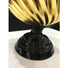 Bej Dönence Saksı Siyah Mermer Desen Ayaklı Gold Metal Kaplama Yapay Çiçek Orkide Saksısı 15x15cm