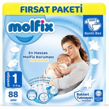 Molfix Bebek Bezi Fırsat Paketi 1 Beden 2-5 kg 88 Adet