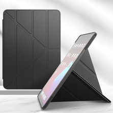 MTK Moveteck Apple Ipad 10. Nesil 10.9 2022 Kılıf Kalem Bölmeli Üçgen Çift Yönlü Standlı Trifolding Ofis Tip Case