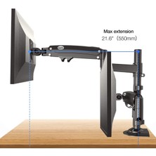 Ergoflex NB H180 22-32" Çift Kol Amortisörlü 2-12 kg Monitör Standı Siyah
