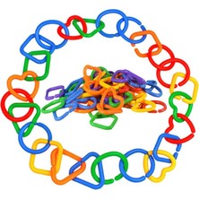 20 Adet Renkli Öğretici Geometrik Şekilli Halkalar Puset Askısı