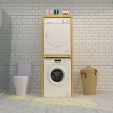 Enjoy Life Doğal Ahşap Naturel Çam Ağacı Çamaşır ve Kurutma Makinesi Için Banyo Rafı