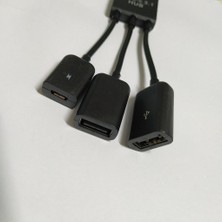 Gazechimp 2x USB Otg Kablo Adaptörü Mikro USB / 2 Bağlantı Noktası USB Kadın Bağlayıcı  (Yurt Dışından)