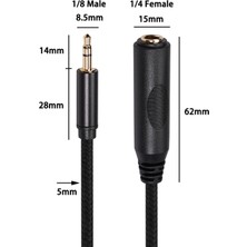 Gazechimp 1/8 Ila 1/4 Stereo Kablo 3.5mm Mini Trs - 6.35MM Trs Ses Kablosu (Yurt Dışından)