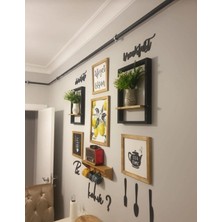 Wood Home Works Ahşap Terekli Dekor Mutfak Tablo Seti Ceviz