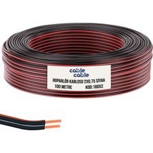Cable Cable Elektrik Kablosu Kordon 2x0.75 Siyah 100MT