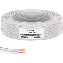 Cable Cable Elektrik Kablosu Kordon 2x0.75 Beyaz 100MT