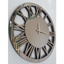 Ayna Denizi Circle Bronze Model Bronz Renk 60 Cm Dekoratif Aynalı Duvar Saati