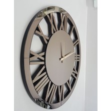 Ayna Denizi Circle Bronze Model Bronz Renk 60 Cm Dekoratif Aynalı Duvar Saati