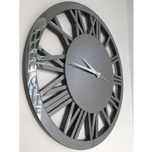 Ayna Denizi Circle Smoked Model Füme Renk 60 Cm Dekoratif Aynalı Duvar Saati