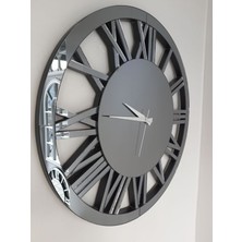 Ayna Denizi Circle Smoked Model Füme Renk 60 Cm Dekoratif Aynalı Duvar Saati