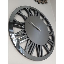 Ayna Denizi Circle Smoked Model Füme Renk 60 Cm Dekoratif Aynalı Duvar Saati