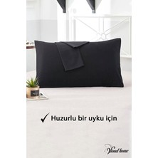 Vionel Home Pamuklu 2'li Yastık Kılıfı 50X70 cm Düz Siyah