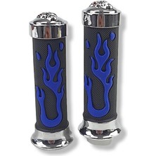 Motolinas Motosiklet Elcik Takımı Mavi Alevli