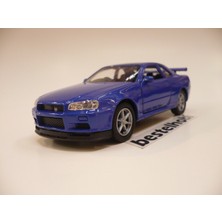 Welly Nıssan Skylıne Gtr R34 Mavi Metal Çek Bırak Araba
