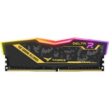 TEAM T-Force TUF Yellow Delta RGB 16GB(1X16GB) 3200MHZ DDR4 Gaming Ram CL16-20 (TF9D416G3200HC16F01)