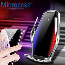 Microcase Araç Içi Sensörlü Wireless Kablosuz Şarj Özellikli Telefon Tutucu - S7 AL3525 Gümüş