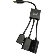 Sharplace 2x 2xusb + Mikro USB Dişi Şarj Sahibi Otg Hub Kablosu 2 Adet (Yurt Dışından)