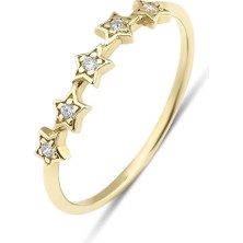 Kairos Jewelry 14 Ayar Altın Mini Yıldız Yüzük KRS042-14GRZ