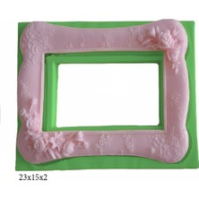 Butedo Çerçeve Modeli Silikon Şeker Hamuru Dekor, Sabun, Saksı ve Mum Kalıbı