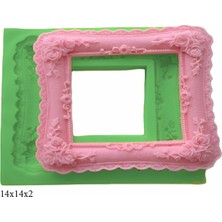 Butedo Çerçeve Modeli Silikon Şeker Hamuru Dekor, Sabun, Saksı ve Mum Kalıbı