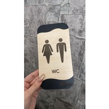 Meşe Serisi Kadın Wc Erkek Wc ve Genel Wc 3'lü Natural Yönlendirme Seti