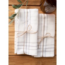 Waffle %100 Pamuk Mutfak Havlusu Ekru / Gri 50x76
