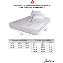 Vionel Home %100 Pamuk, Kapitone Yatak Koruyucu, Fitted Full Kenar, Elyaf Dolgulu, Tek ve Çift Kişilik 150 x 200