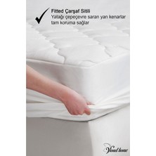 Vionel Home %100 Pamuk, Kapitone Yatak Koruyucu, Fitted Full Kenar, Elyaf Dolgulu, Tek ve Çift Kişilik 150 x 200