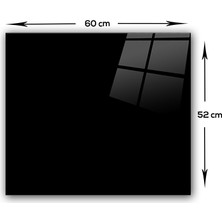 Decorita Düz Renk - Siyah | Cam Ocak Arkası Koruyucu | 52cm x 60cm
