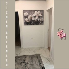 Seİs Tablo Beyaz Çiçekler Modern Dekoratif Kanvas Tablo