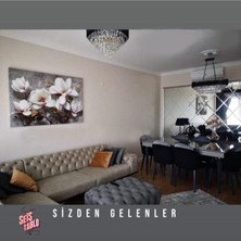 Seİs Tablo Beyaz Çiçekler Modern Dekoratif Kanvas Tablo