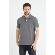 Odelon Erkek Basic Polo Yaka Tişört (Regular Fit) Antrasit