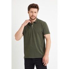 Odelon Erkek Basic Polo Yaka Tişört (Regular Fit) Haki