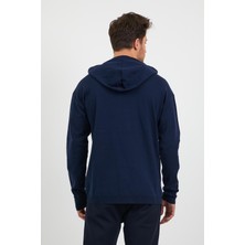 Odelon Erkek Comfort Fit Kapüşonlu Düz Sweatshirt Lacivert