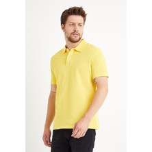 Odelon Erkek Basic Polo Yaka Tişört (Regular Fit) Sarı