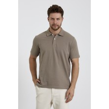 Odelon Erkek Basic Polo Yaka Tişört (Regular Fit) Vizon