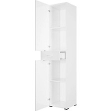 Modilayn 2 Kapaklı 1 Çekmeceli Dar Beyaz Dolap ARD107