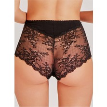 Magic Form 589 Kadın Yüksek Bel Dantelli Külot-Siyah