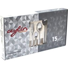 Ceylin Elegance 36 Parça Kaşık Çatal Bıçak Seti 3 mm 304 Kalite 6 Kişilik Bıçaklı Set