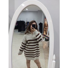 Kadın Çizgili Triko Tunik