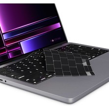 Novstrap Apple Macbook Pro 2023 14 Inç M2 A2779 Uyumlu Türkçe Q Klavye Siyah Klavye Koruyucu Kılıf