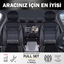 Plus Oto Toyota Corolla Eski Uyumlu Plusoto Vera Serisi Siyah-Beyaz Oto Koltuk Kılıfı 5'li Takım Set