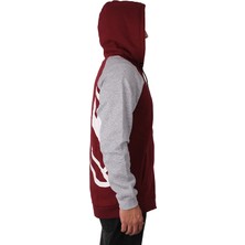 Fly Tshirt Dıomand Kapşonlu Erkek Sweatshirt- Gri/Bordo