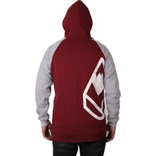 Fly Tshirt Dıomand Kapşonlu Erkek Sweatshirt- Gri/Bordo