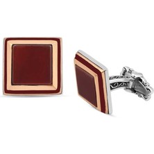 Amberkan Kırmızı Akik Taşlı Kol Düğmesi
